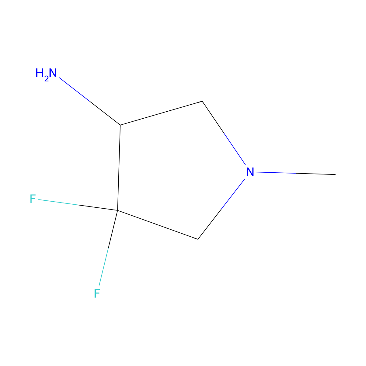 4,4-Difluoro-1-methylpyrrolidin-3-amine molecular structure, CAS 1552636-99-3