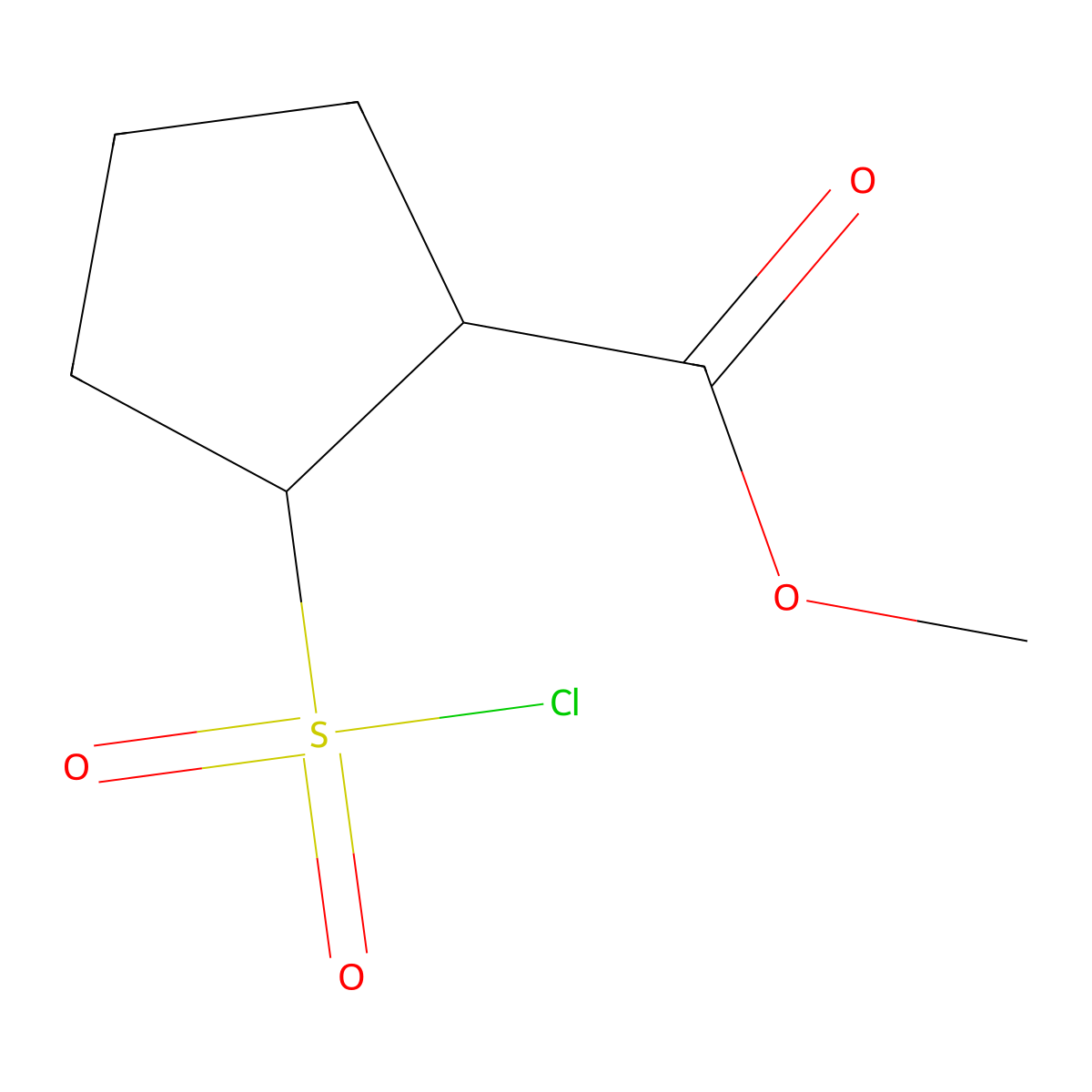 Methyl 2-(chlorosulfonyl)cyclopentane-1-carboxylate molecular structure, CAS 1552637-43-0