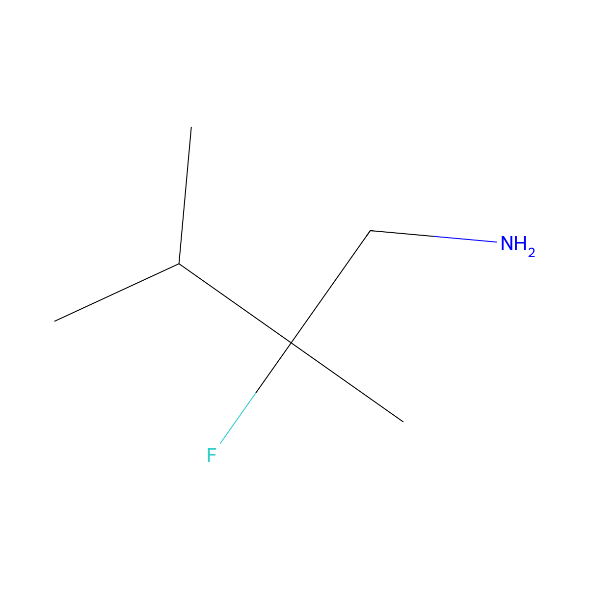 2-Fluoro-2,3-dimethylbutan-1-amine molecular structure, CAS 1552637-71-4