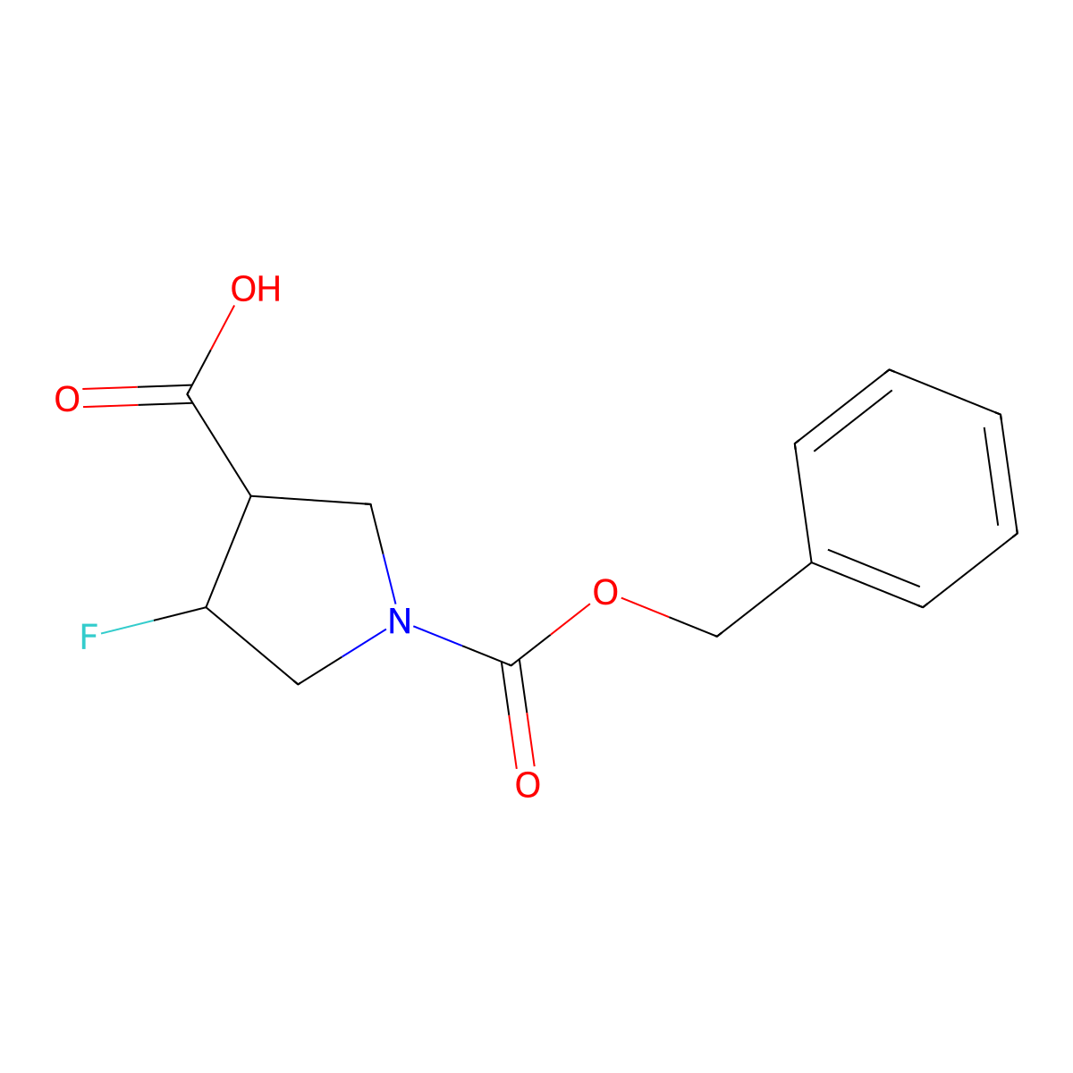 1-[(Benzyloxy)carbonyl]-4-fluoropyrrolidine-3-carboxylic acid molecular structure, CAS 1552638-56-8