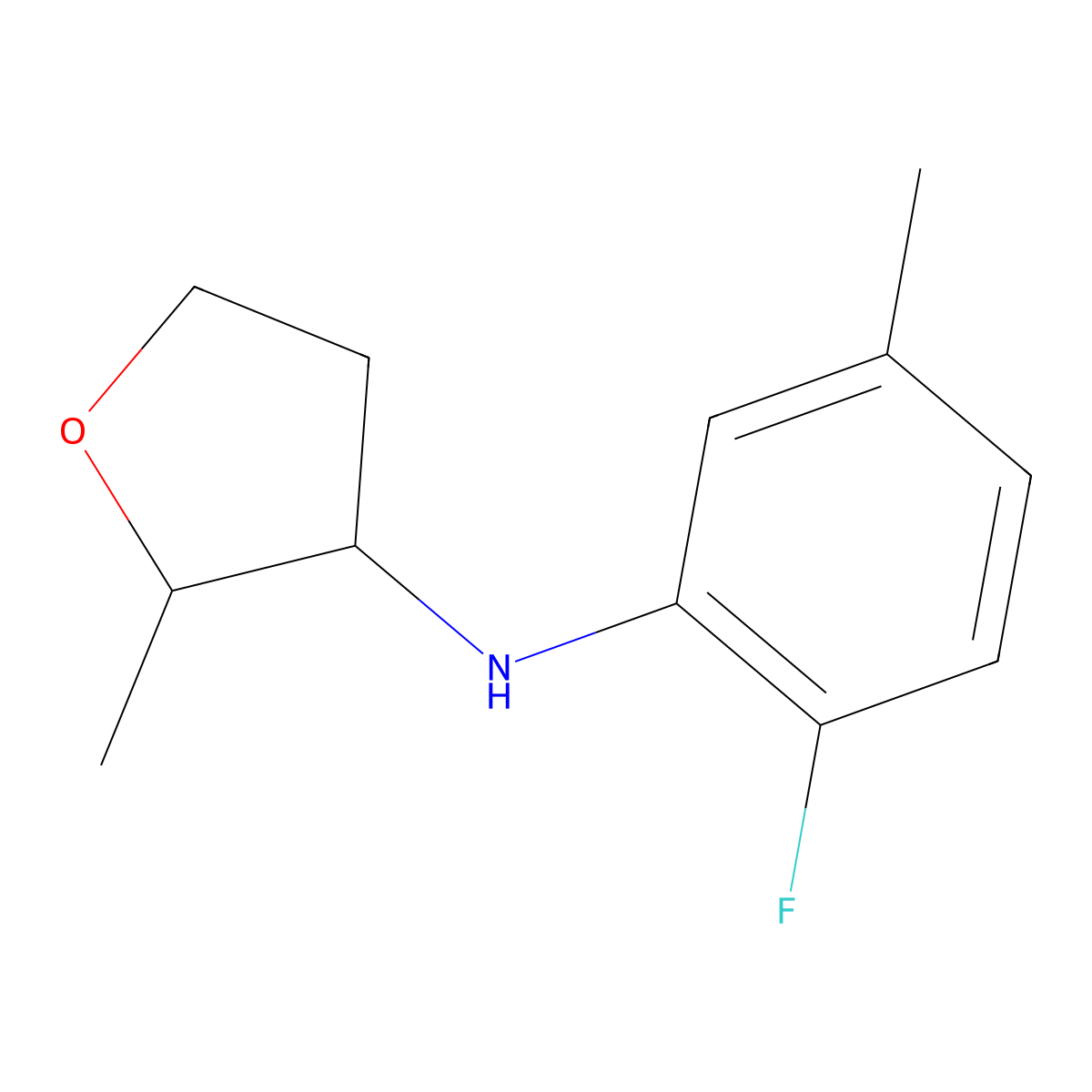 N-(2-Fluoro-5-methylphenyl)-2-methyloxolan-3-amine molecular structure, CAS 1552642-69-9