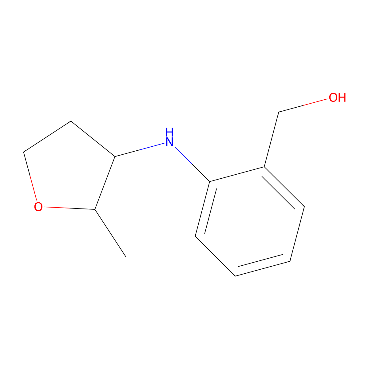 {2-[(2-Methyloxolan-3-yl)amino]phenyl}methanol molecular structure, CAS 1552644-43-5