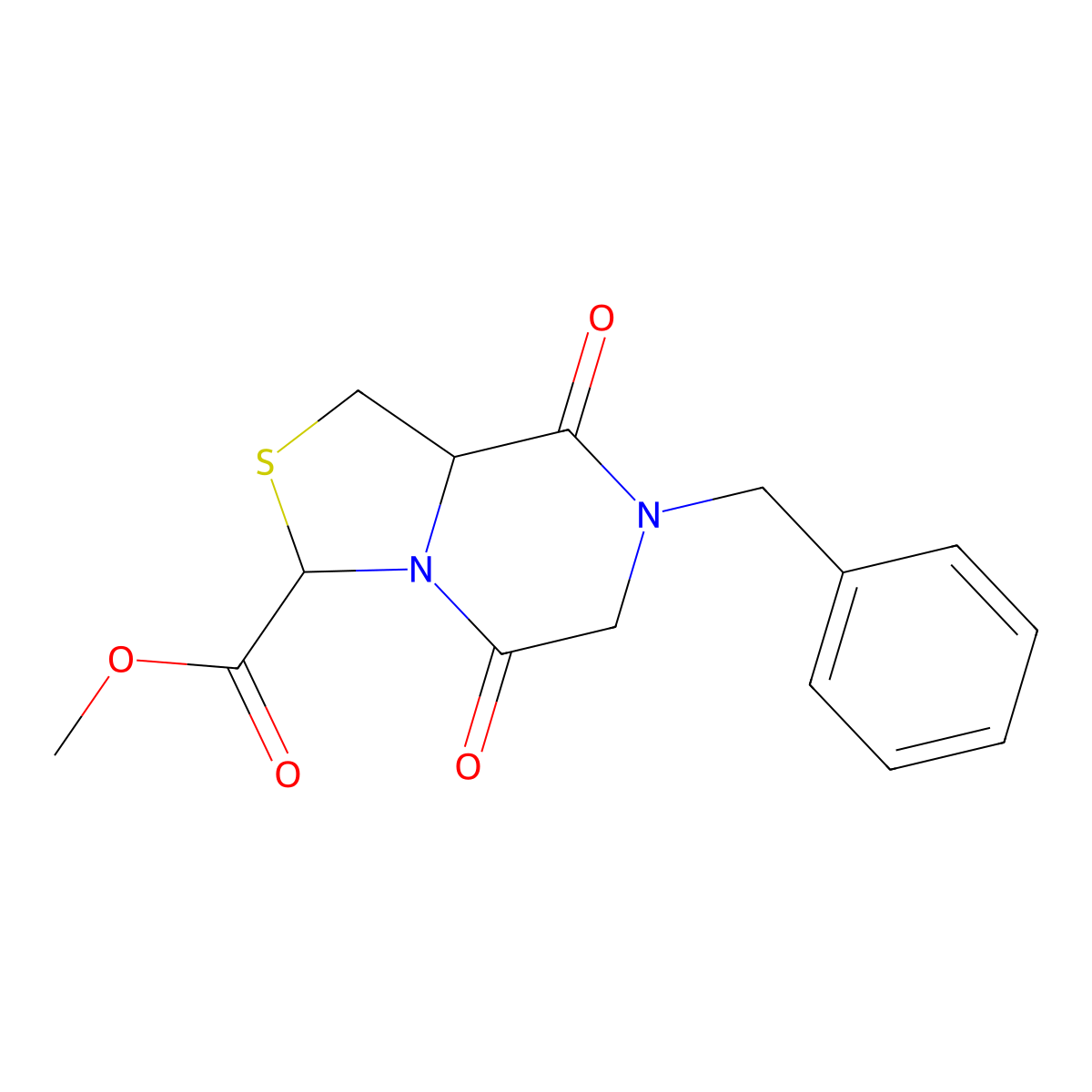 Methyl 7-benzyl-5,8-dioxohexahydro[1,3]thiazolo[3,4-a]pyrazine-3-carboxylate molecular structure, CAS 155266-96-9