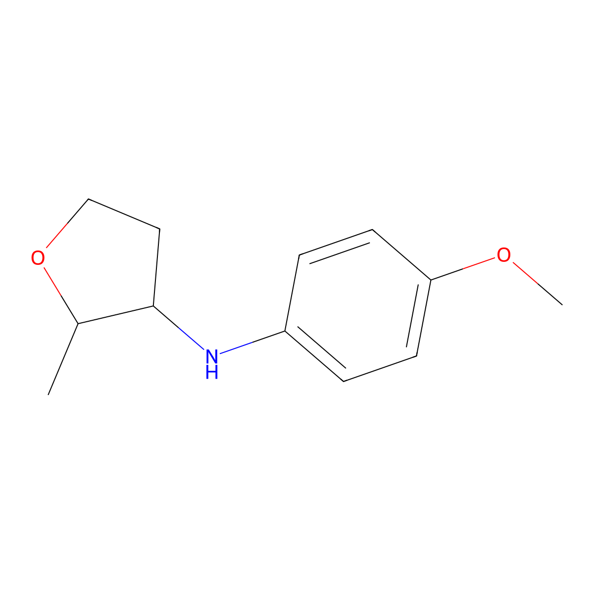 N-(4-Methoxyphenyl)-2-methyloxolan-3-amine molecular structure, CAS 1552676-58-0