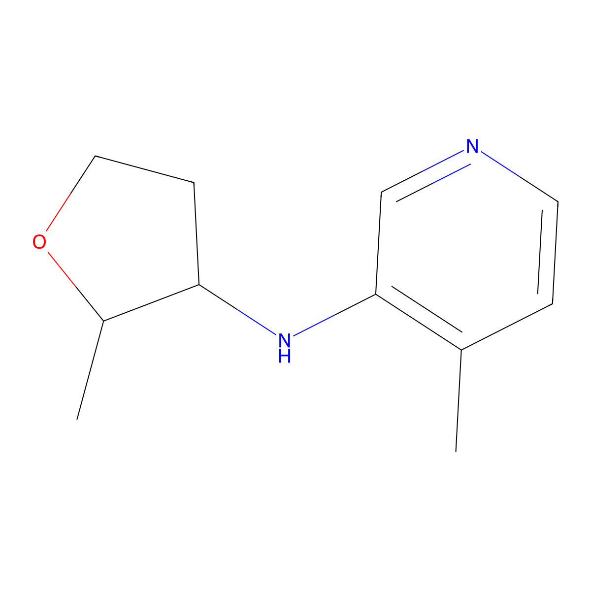 4-methyl-N-(2-methyloxolan-3-yl)pyridin-3-amine molecular structure, CAS 1552679-42-1