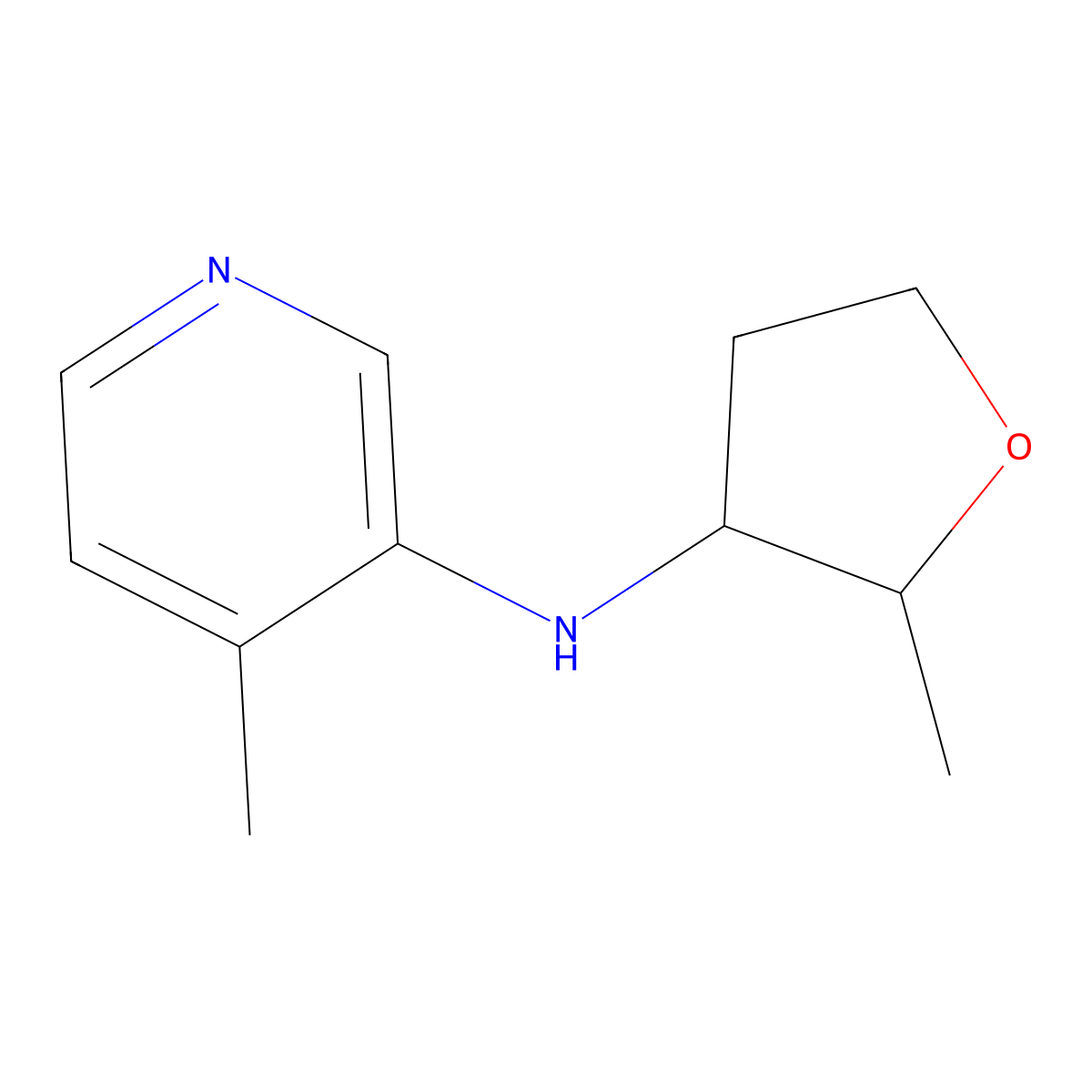 4-methyl-N-(2-methyloxolan-3-yl)pyridin-3-amine molecular structure, CAS 1552679-42-1