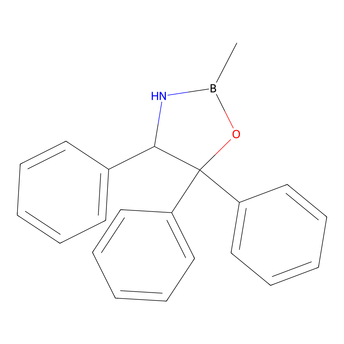(R)-B-methyl-4,5,5-triphenyl-1,3,2-oxazaborolidine molecular structure, CAS 155268-88-5