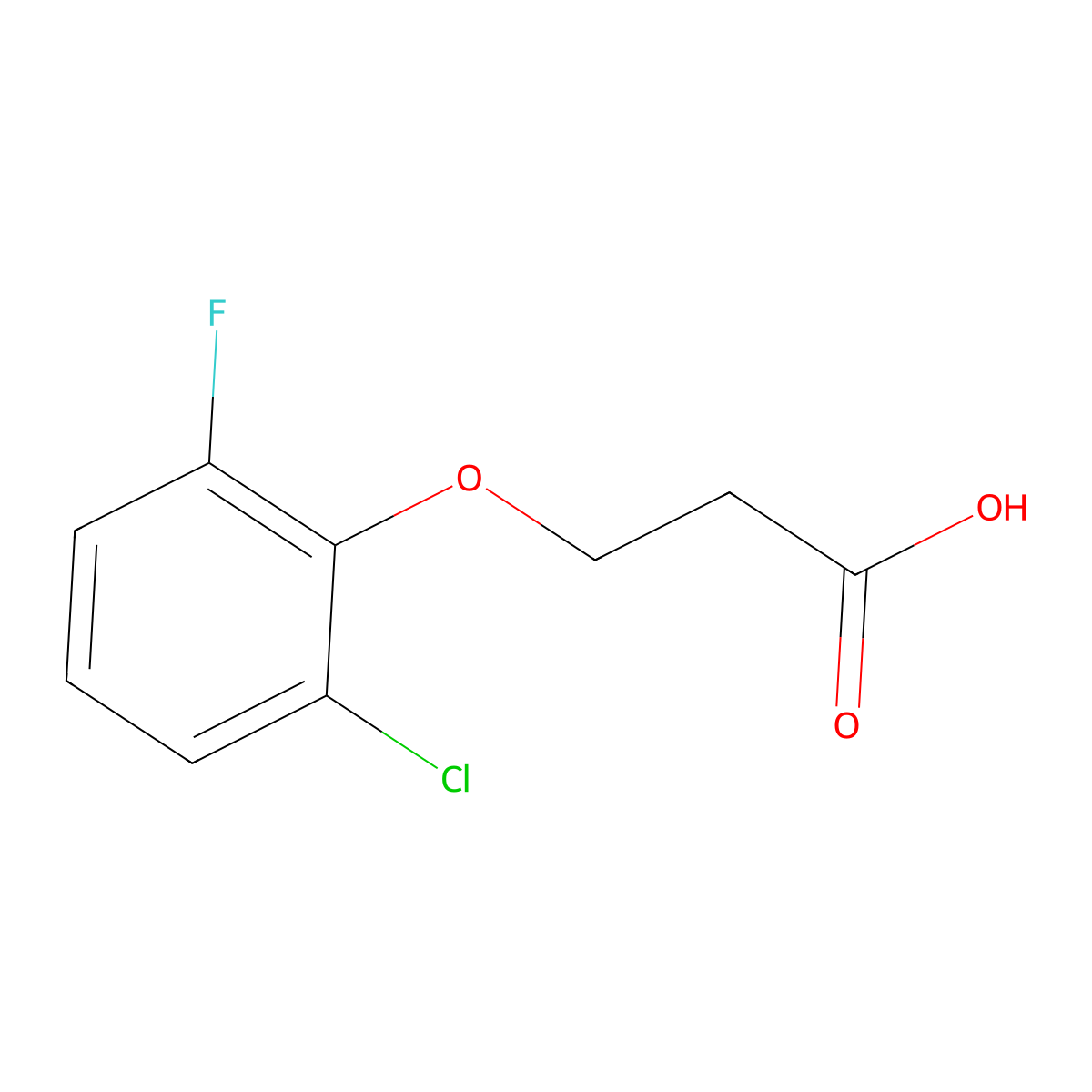 3-(2-Chloro-6-fluorophenoxy)propanoic acid molecular structure, CAS 1552688-63-7