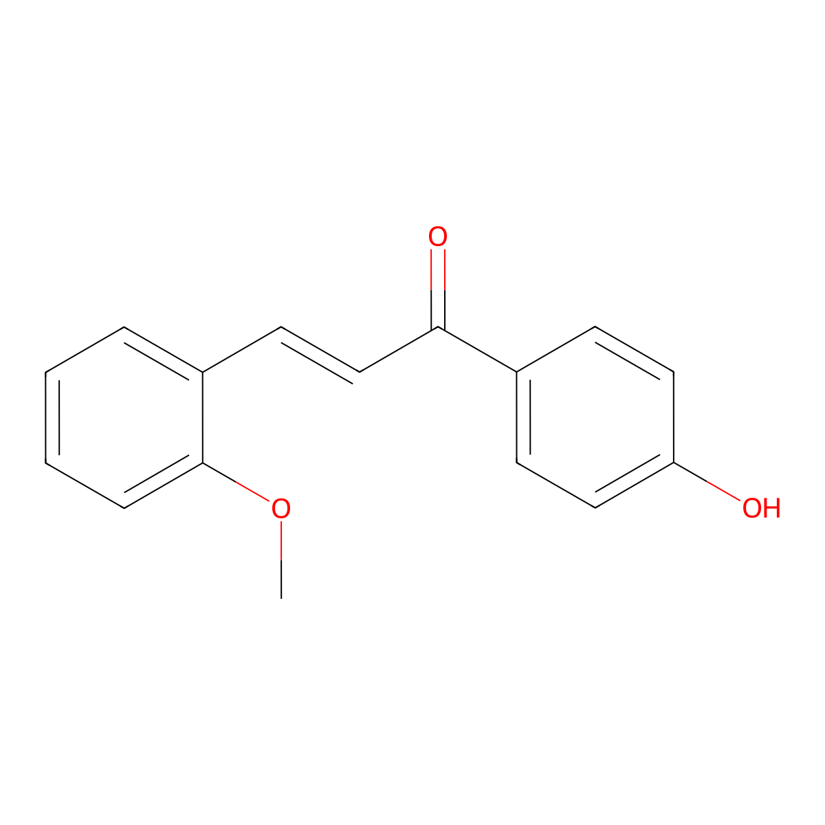 (E)-1-(4-hydroxyphenyl)-3-(2-methoxyphenyl)prop-2-en-1-one molecular structure, CAS 155269-18-4
