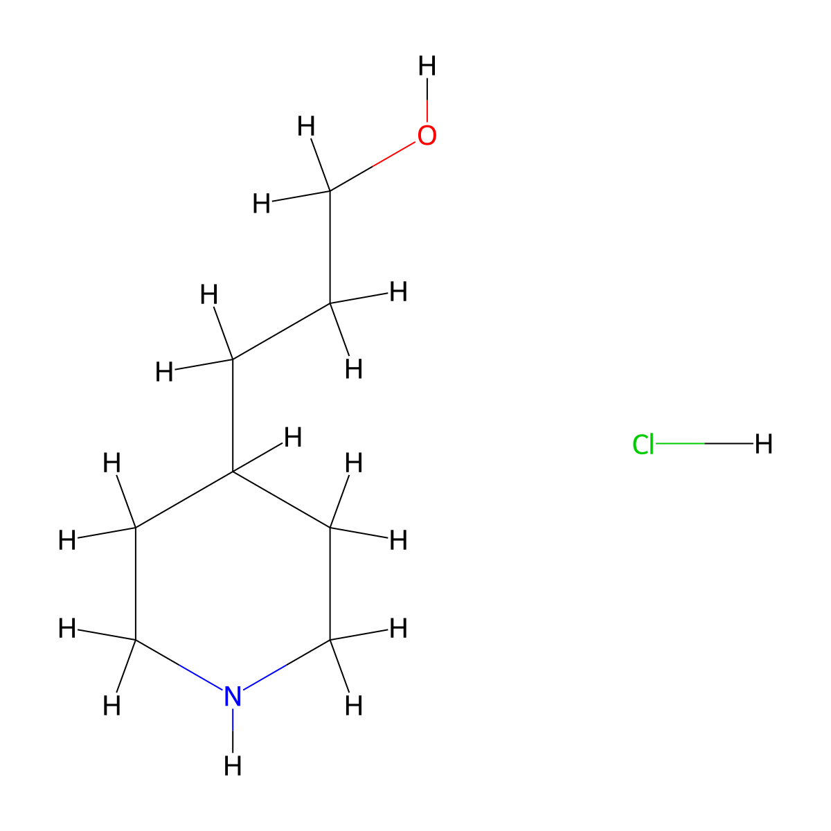 3-(Piperidin-4-yl)propan-1-ol hydrochloride molecular structure, CAS 155270-01-2