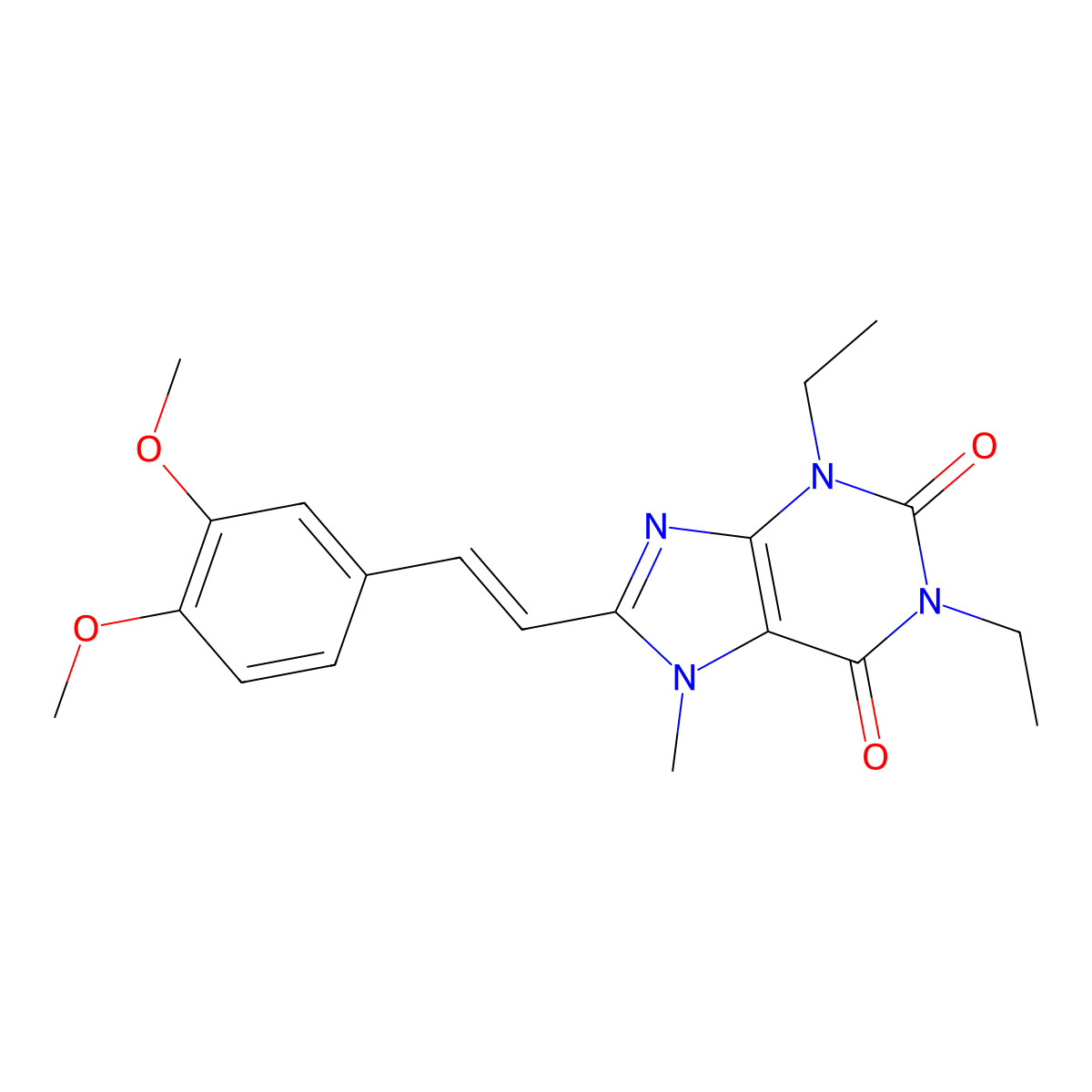 Istradefylline molecular structure, CAS 155270-99-8