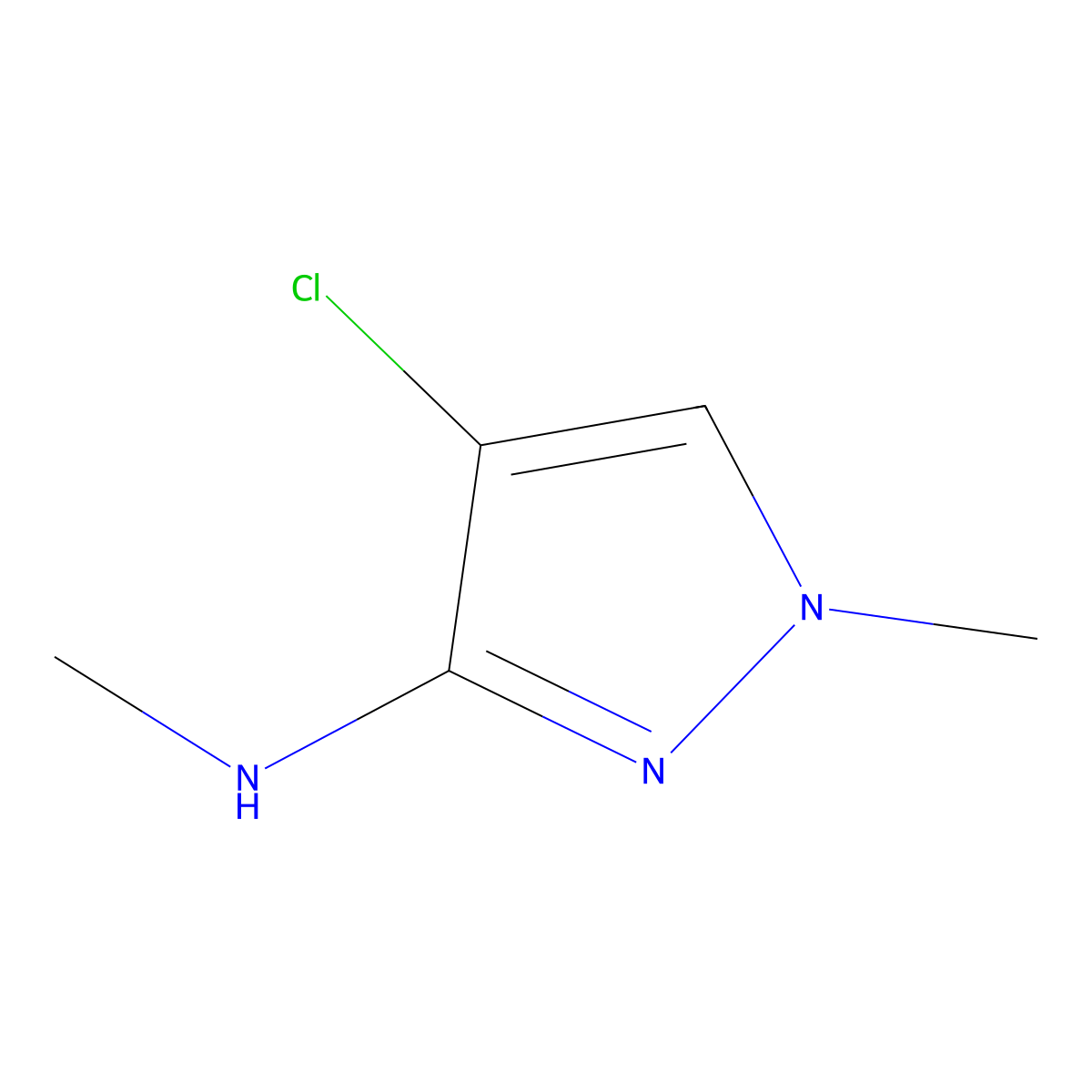 4-chloro-N,1-dimethyl-1H-pyrazol-3-amine molecular structure, CAS 1552707-43-3