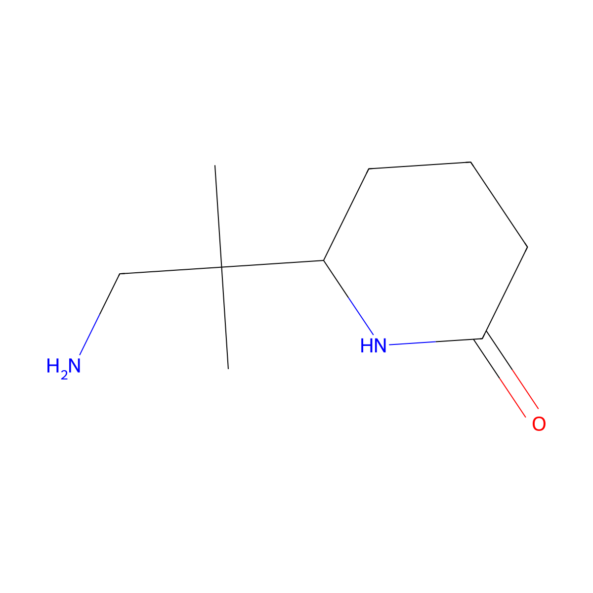 6-(1-Amino-2-methylpropan-2-yl)piperidin-2-one molecular structure, CAS 1552707-85-3
