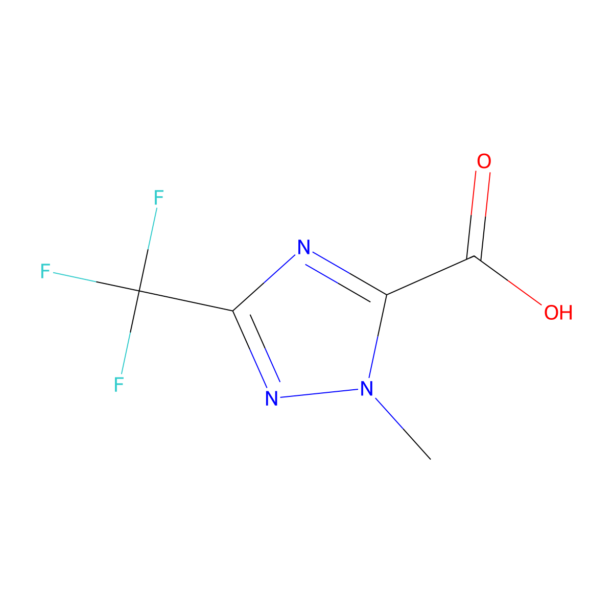 1-Methyl-3-(trifluoromethyl)-1H-1,2,4-triazole-5-carboxylic acid molecular structure, CAS 1552738-09-6