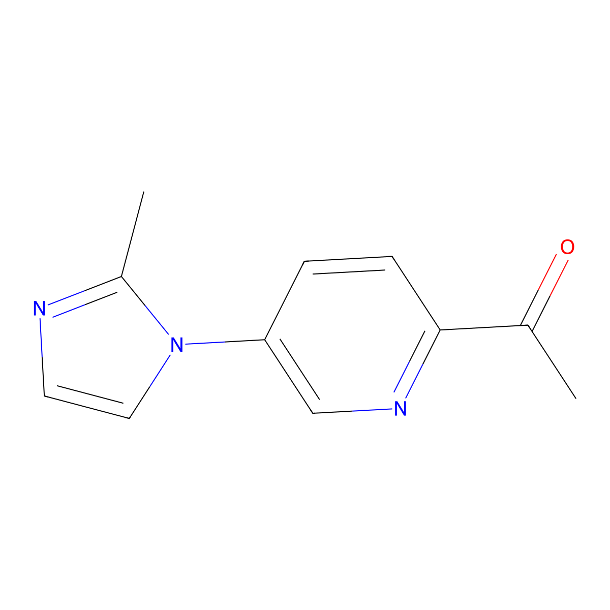 1-[5-(2-Methyl-1H-imidazol-1-yl)pyridin-2-yl]ethan-1-one molecular structure, CAS 1552755-40-4