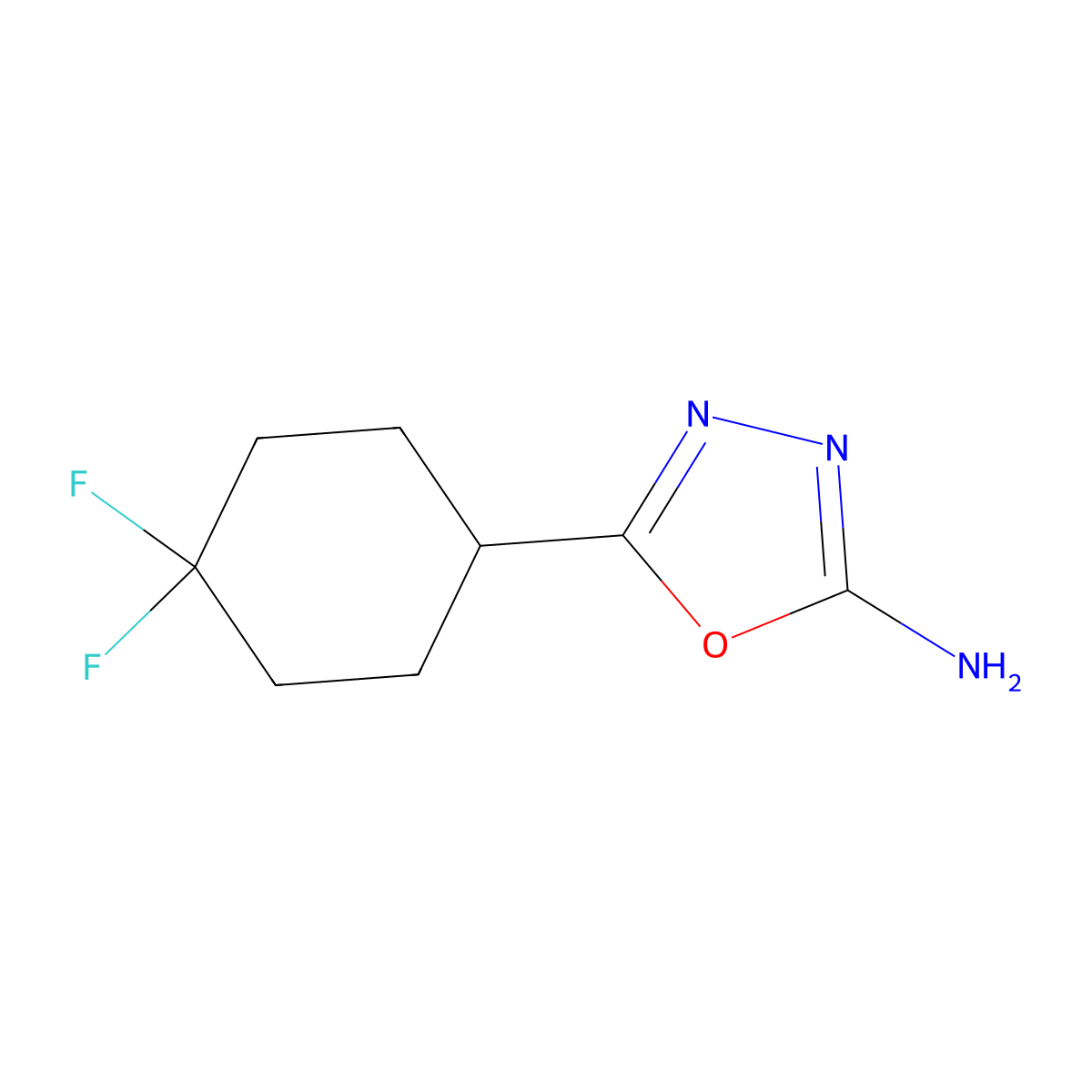 5-(4,4-Difluorocyclohexyl)-1,3,4-oxadiazol-2-amine molecular structure, CAS 1552763-97-9