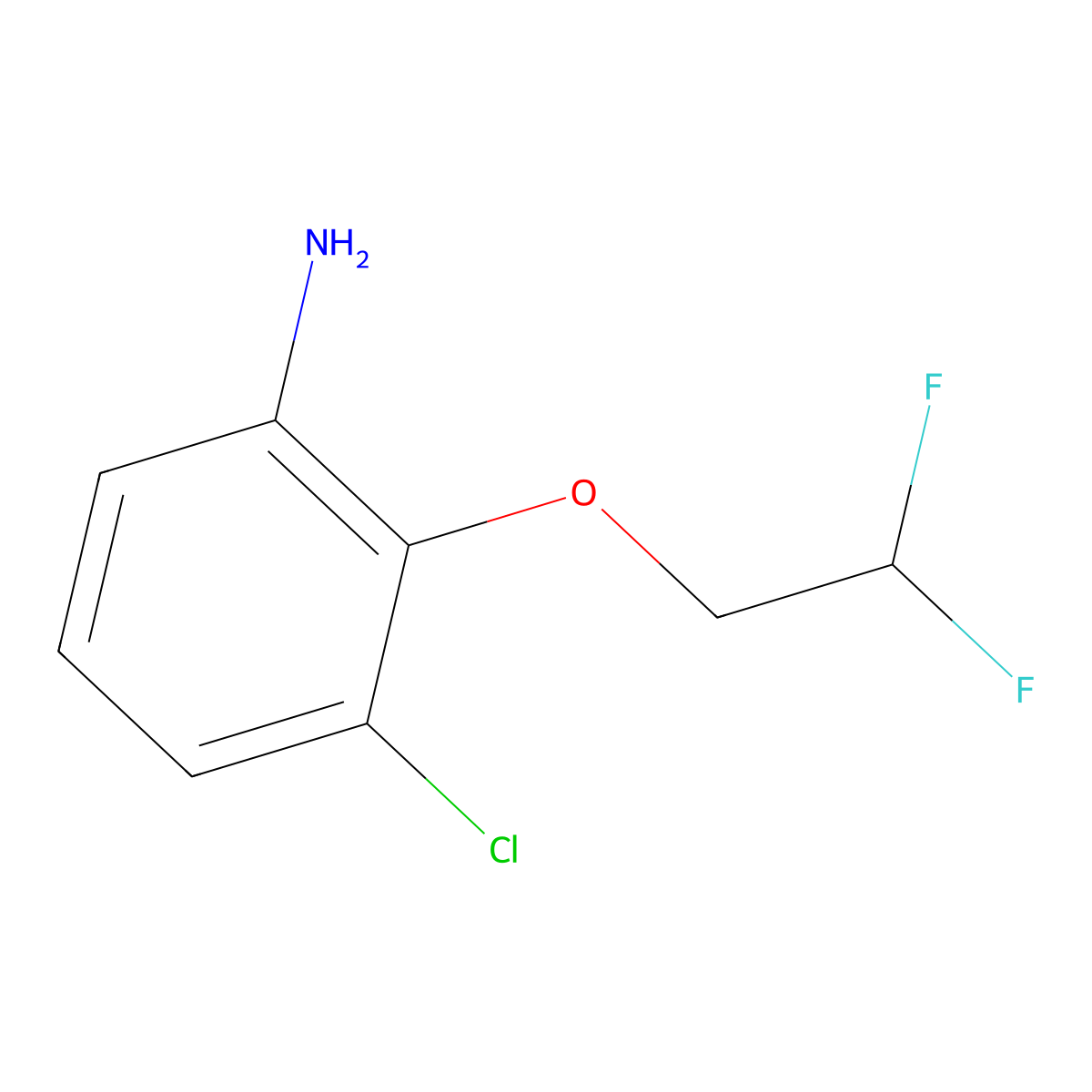 3-Chloro-2-(2,2-difluoroethoxy)aniline molecular structure, CAS 1552773-85-9