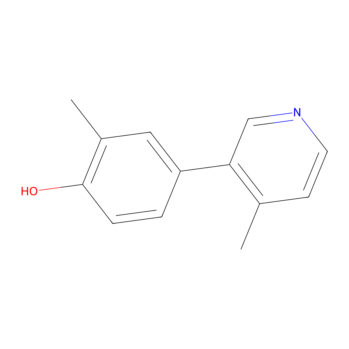 2-Methyl-4-(4-methyl-3-pyridinyl)phenol molecular structure, CAS 1552787-41-3