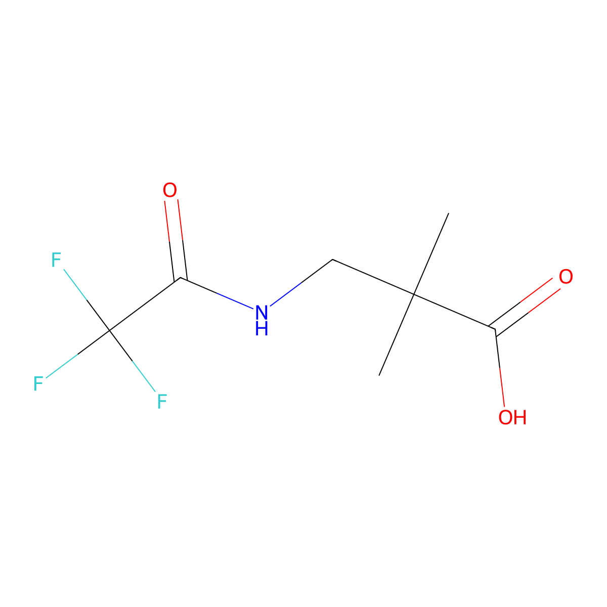 2,2-Dimethyl-3-(trifluoroacetamido)propanoic acid molecular structure, CAS 1552797-64-4