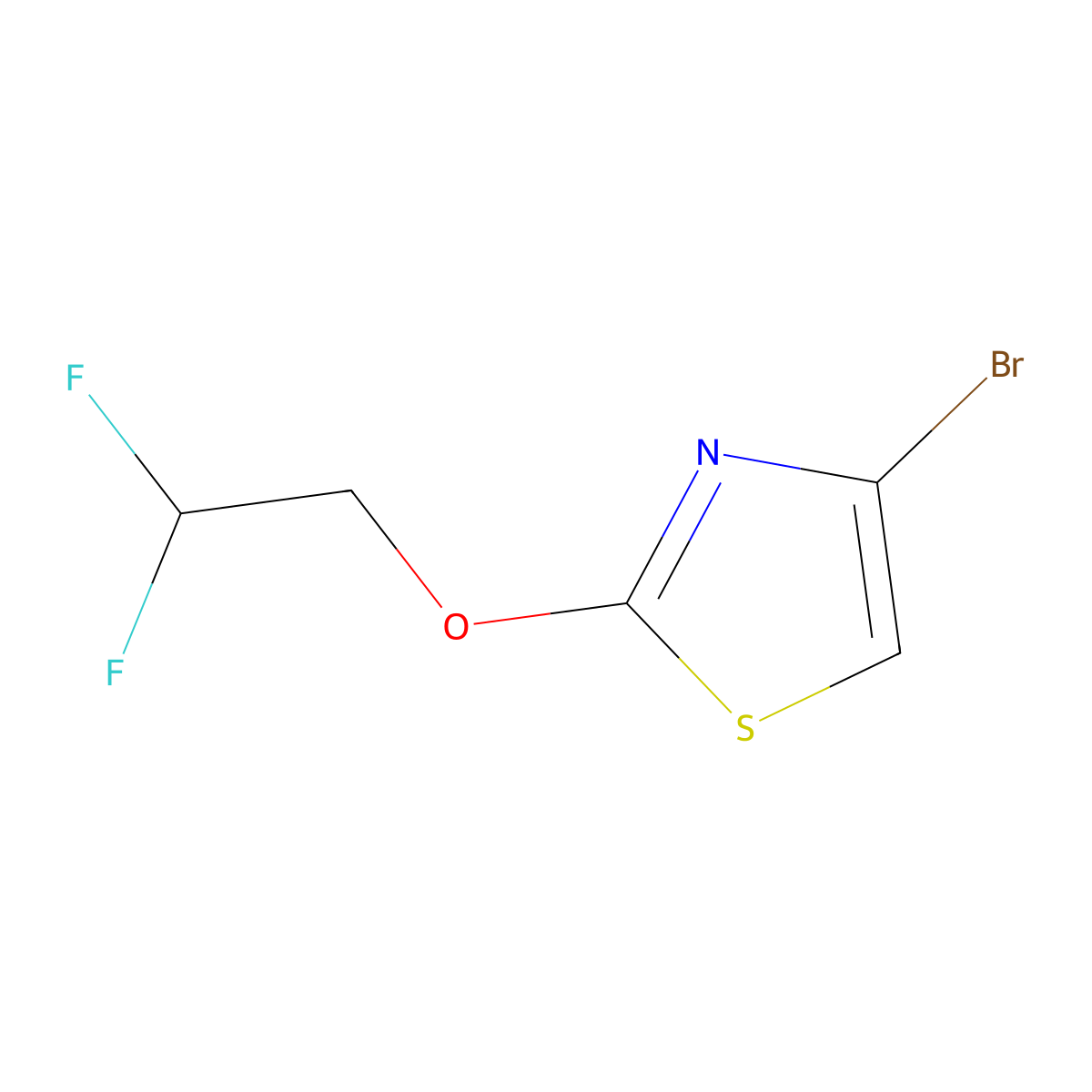 4-Bromo-2-(2,2-difluoroethoxy)-1,3-thiazole molecular structure, CAS 1552806-05-9