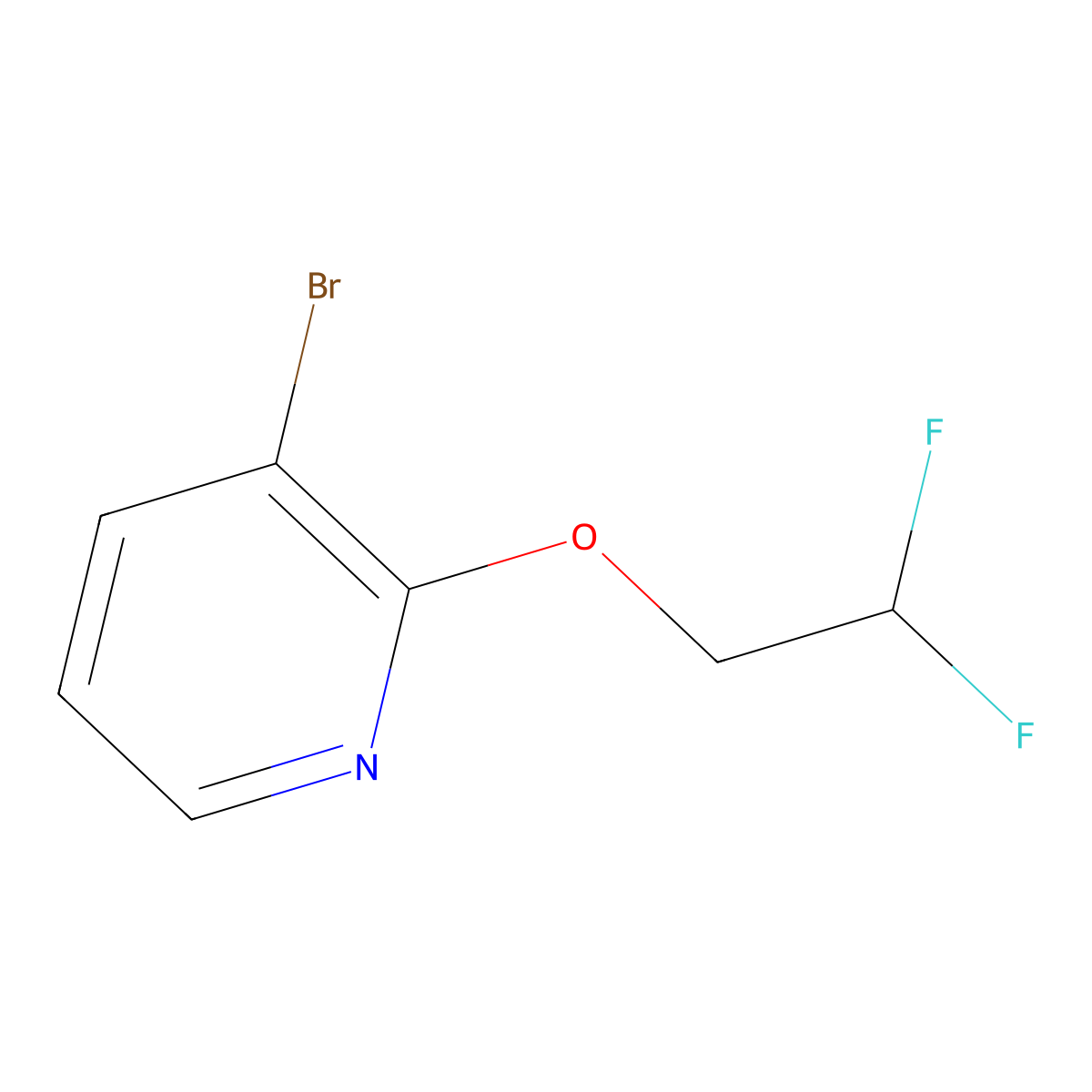 3-Bromo-2-(2,2-difluoroethoxy)pyridine molecular structure, CAS 1552807-10-9