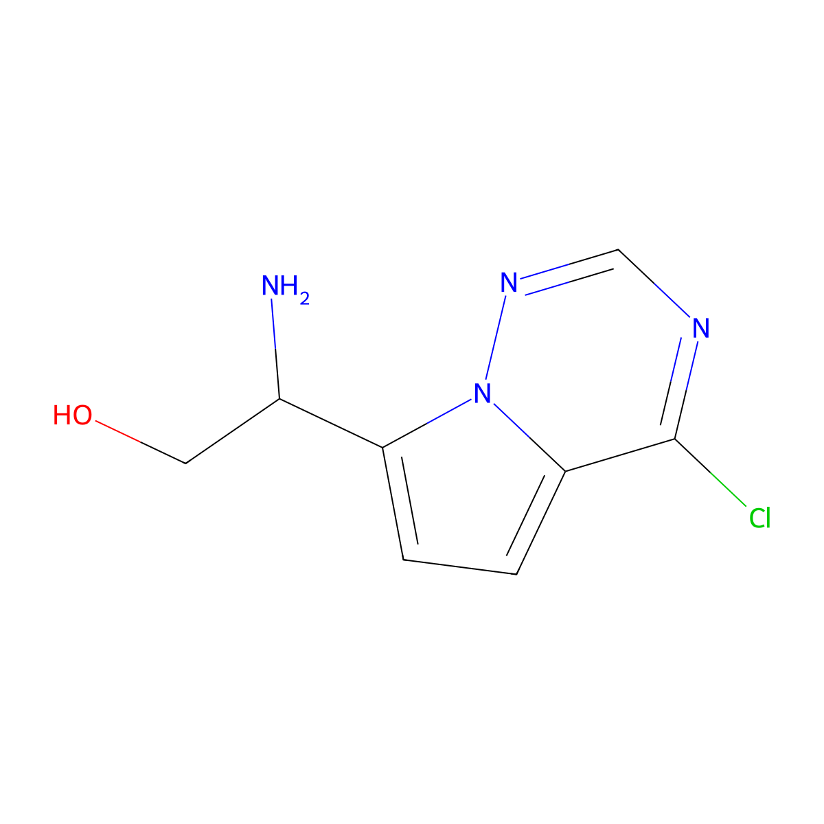 2-Amino-2-{4-chloropyrrolo[2,1-f][1,2,4]triazin-7-yl}ethan-1-ol molecular structure, CAS 1552836-97-1