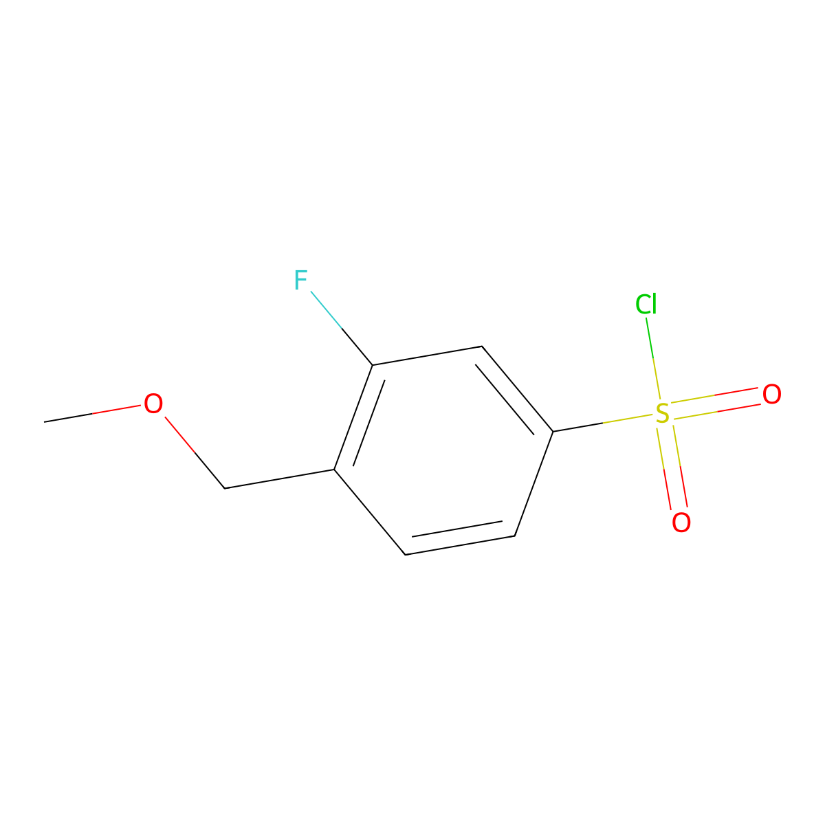 3-Fluoro-4-(methoxymethyl)benzene-1-sulfonyl chloride molecular structure, CAS 1552855-88-5