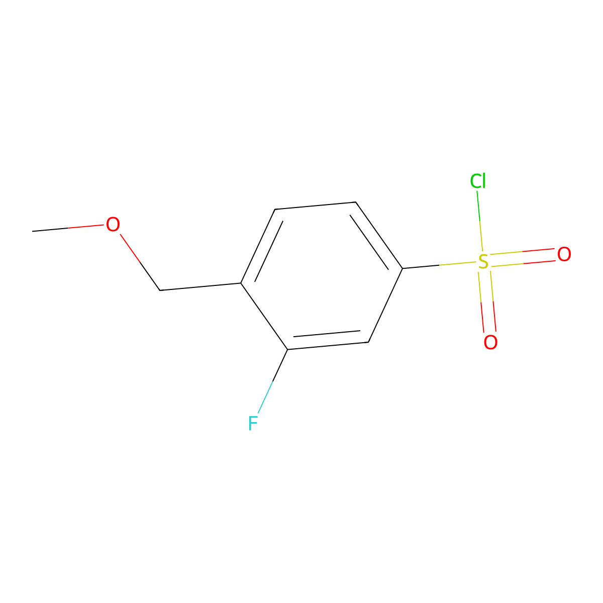 3-Fluoro-4-(methoxymethyl)benzene-1-sulfonyl chloride molecular structure, CAS 1552855-88-5