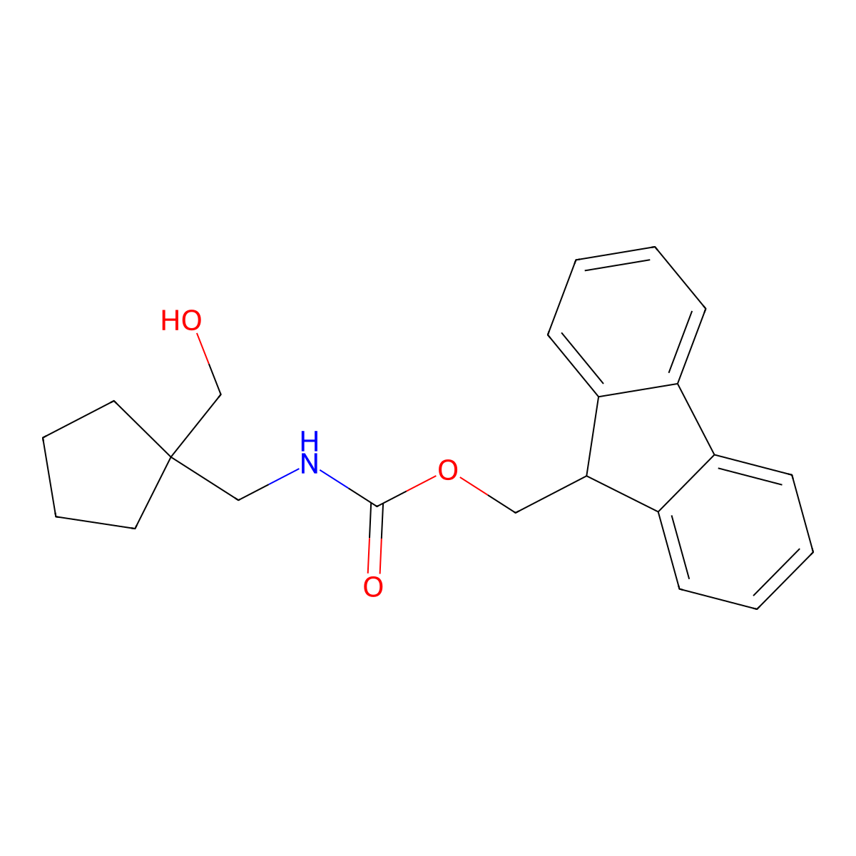 (9H-fluoren-9-yl)methyl N-{[1-(hydroxymethyl)cyclopentyl]methyl}carbamate molecular structure, CAS 1552859-84-3
