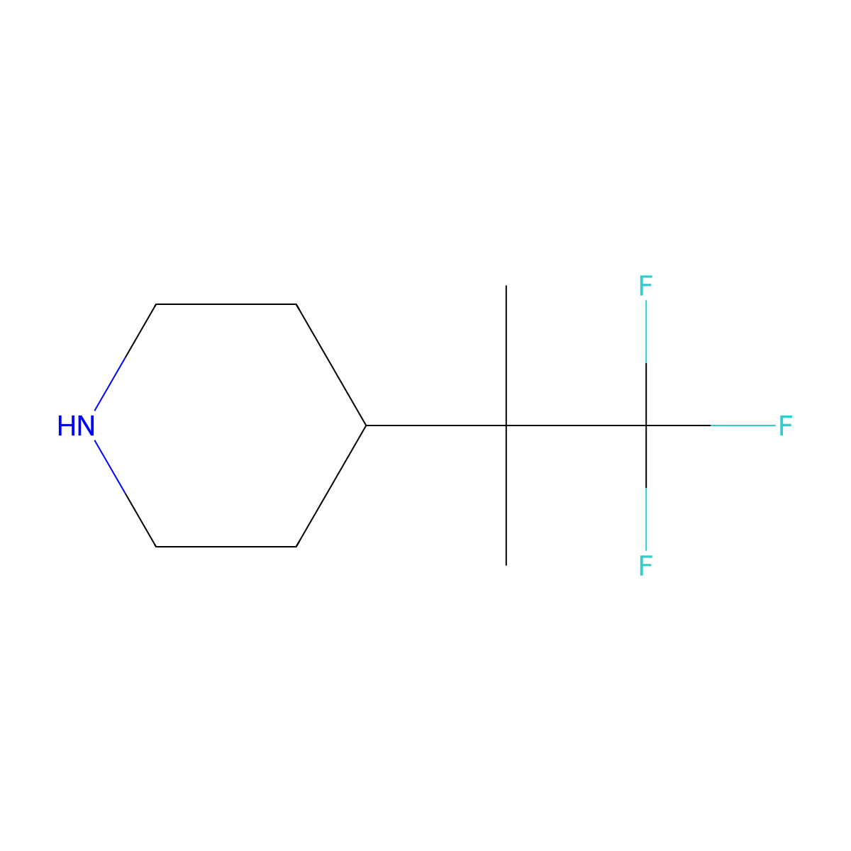 4-(1,1,1-Trifluoro-2-methylpropan-2-yl)piperidine molecular structure, CAS 1552866-47-3
