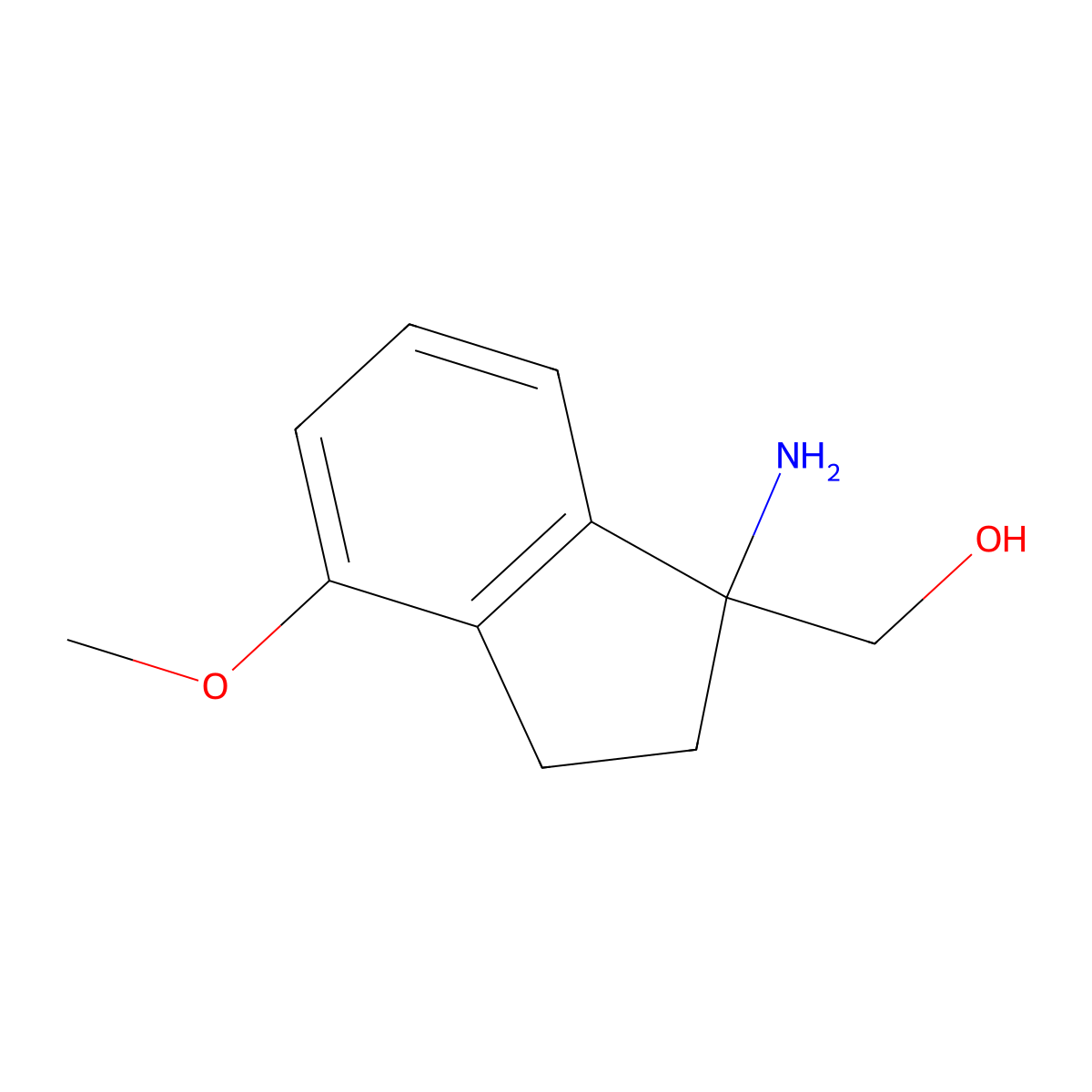 (1-amino-4-methoxy-2,3-dihydro-1H-inden-1-yl)methanol molecular structure, CAS 1552869-16-5