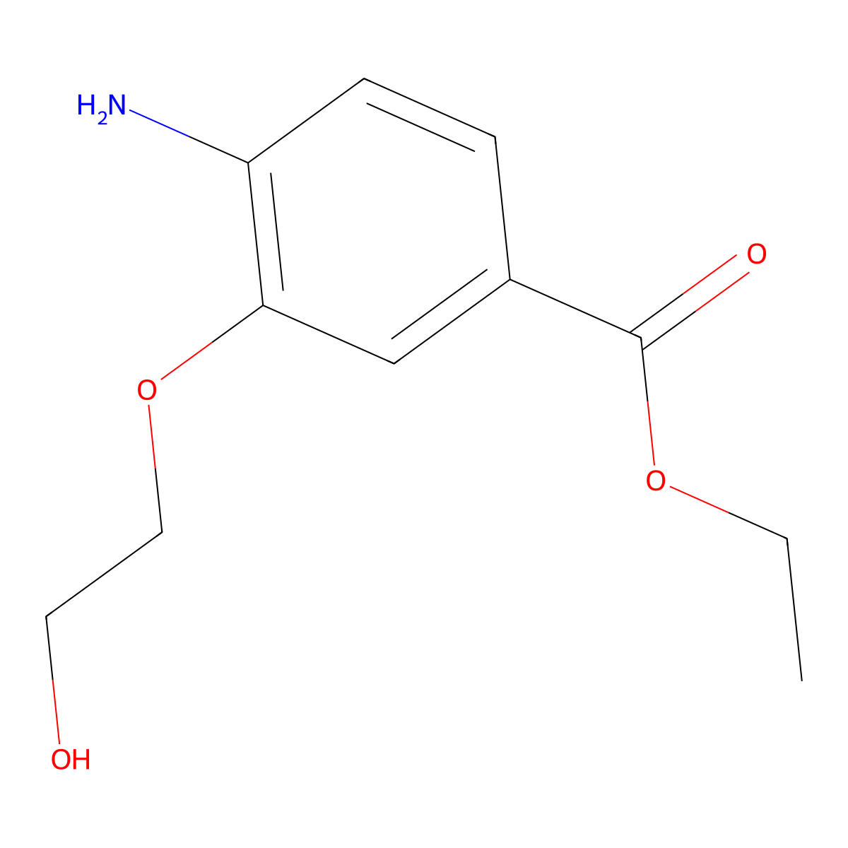 Ethyl 4-amino-3-(2-hydroxyethoxy)benzoate molecular structure, CAS 1552874-96-0