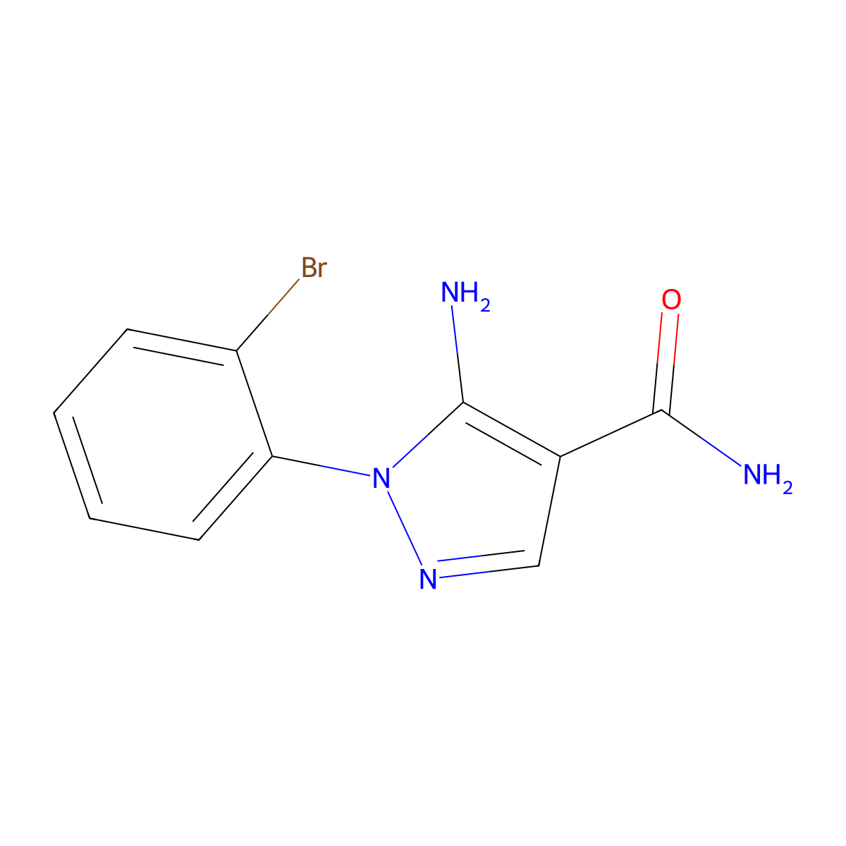 5-Amino-1-(2-bromophenyl)-1H-pyrazole-4-carboxamide molecular structure, CAS 1552887-22-5