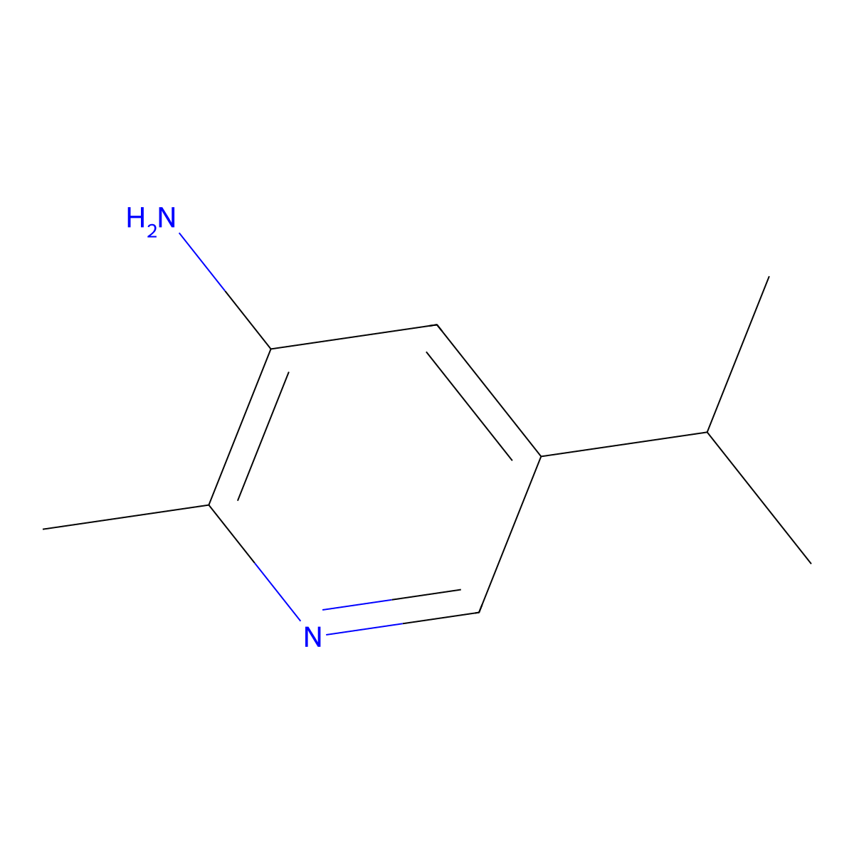 2-Methyl-5-(propan-2-yl)pyridin-3-amine molecular structure, CAS 1552901-70-8