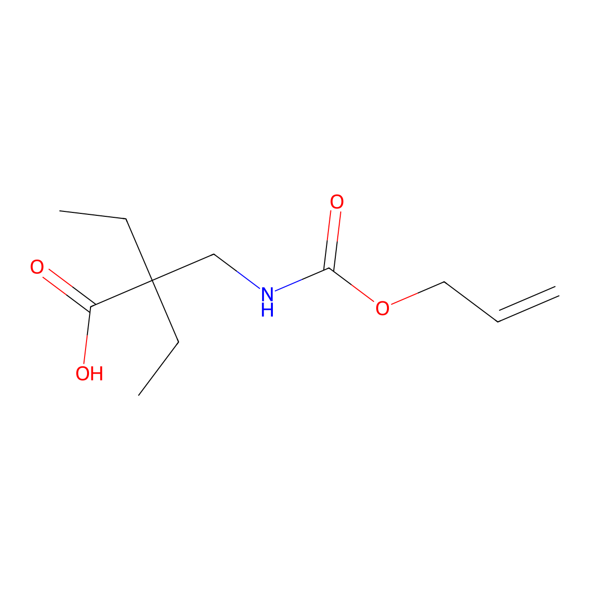 2-Ethyl-2-({[(prop-2-en-1-yloxy)carbonyl]amino}methyl)butanoic acid molecular structure, CAS 1552928-89-8