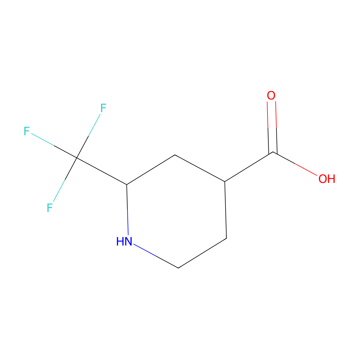 2-(Trifluoromethyl)piperidine-4-carboxylic acid molecular structure, CAS 1552931-38-0