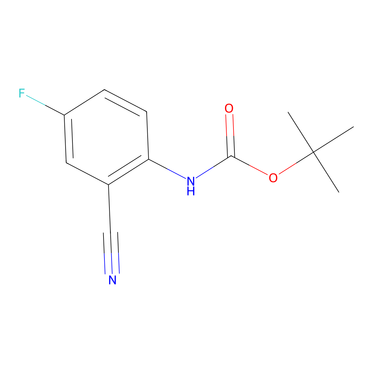 tert-butyl N-(2-cyano-4-fluorophenyl)carbamate molecular structure, CAS 1552932-78-1