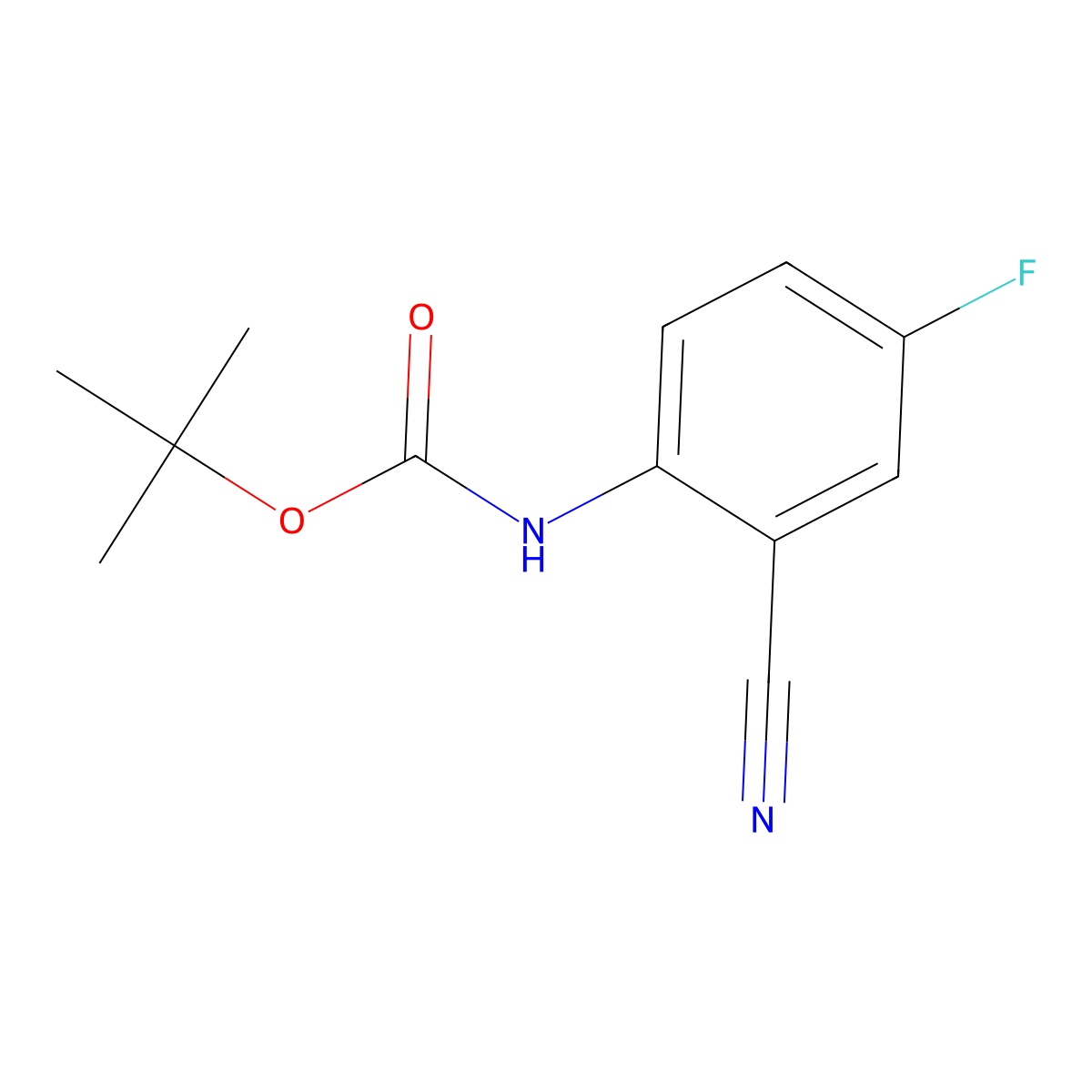 tert-butyl N-(2-cyano-4-fluorophenyl)carbamate molecular structure, CAS 1552932-78-1