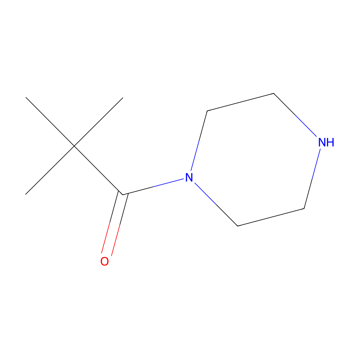 1-(2,2-Dimethylpropanoyl)piperazine molecular structure, CAS 155295-47-9