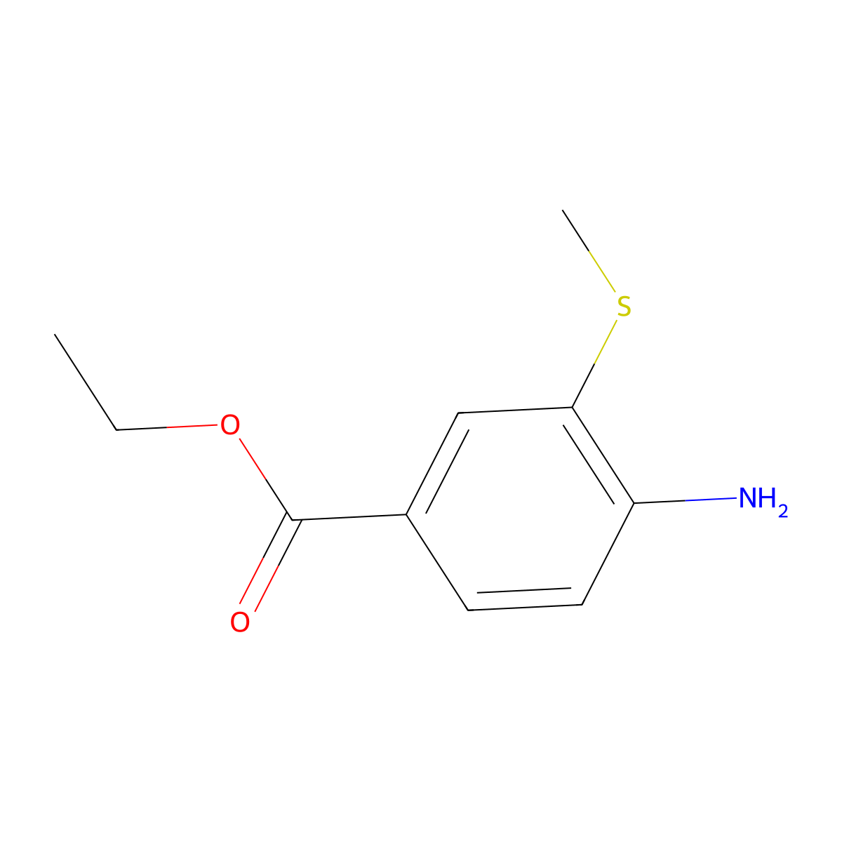 Ethyl 4-amino-3-(methylsulfanyl)benzoate molecular structure, CAS 1552950-21-6