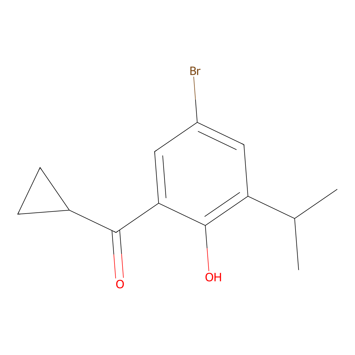4-Bromo-2-cyclopropanecarbonyl-6-(propan-2-yl)phenol molecular structure, CAS 1552982-39-4