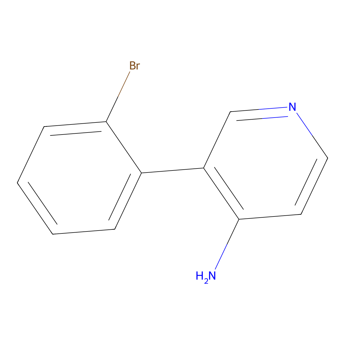 3-(2-Bromophenyl)pyridin-4-amine molecular structure, CAS 1552986-50-1