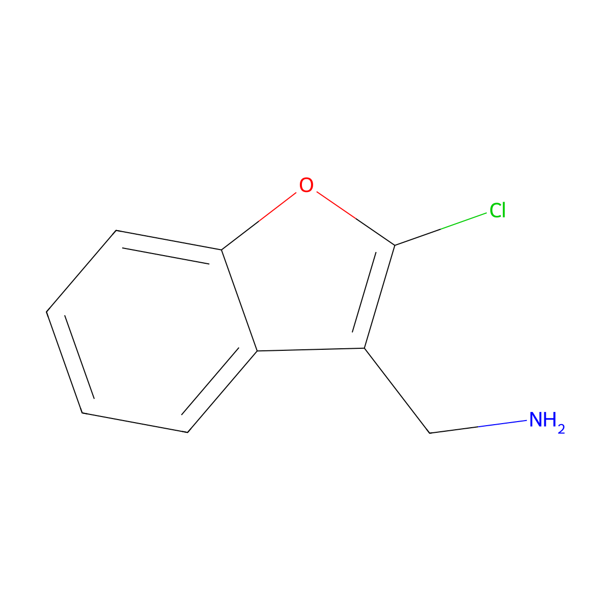 (2-Chloro-1-benzofuran-3-yl)methanamine molecular structure, CAS 1552997-41-7