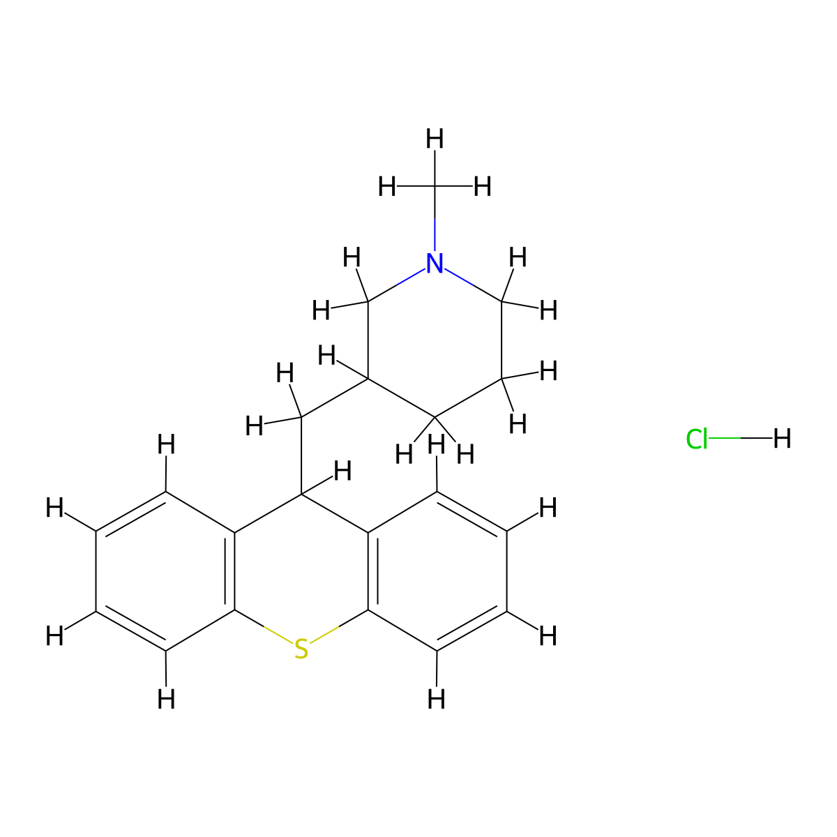 Metixene Hydrochloride molecular structure, CAS 1553-34-0