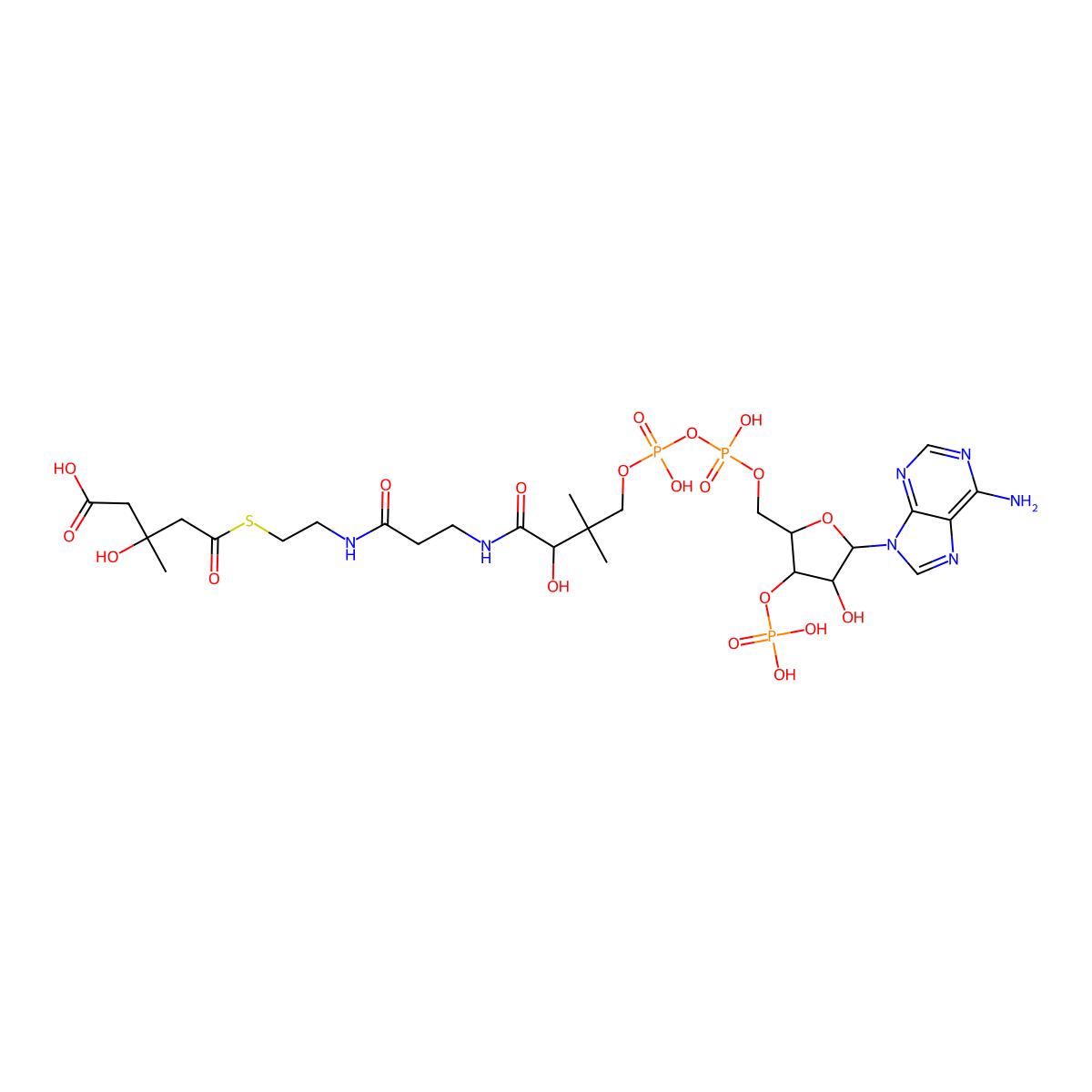 HMG-CoA molecular structure, CAS 1553-55-5