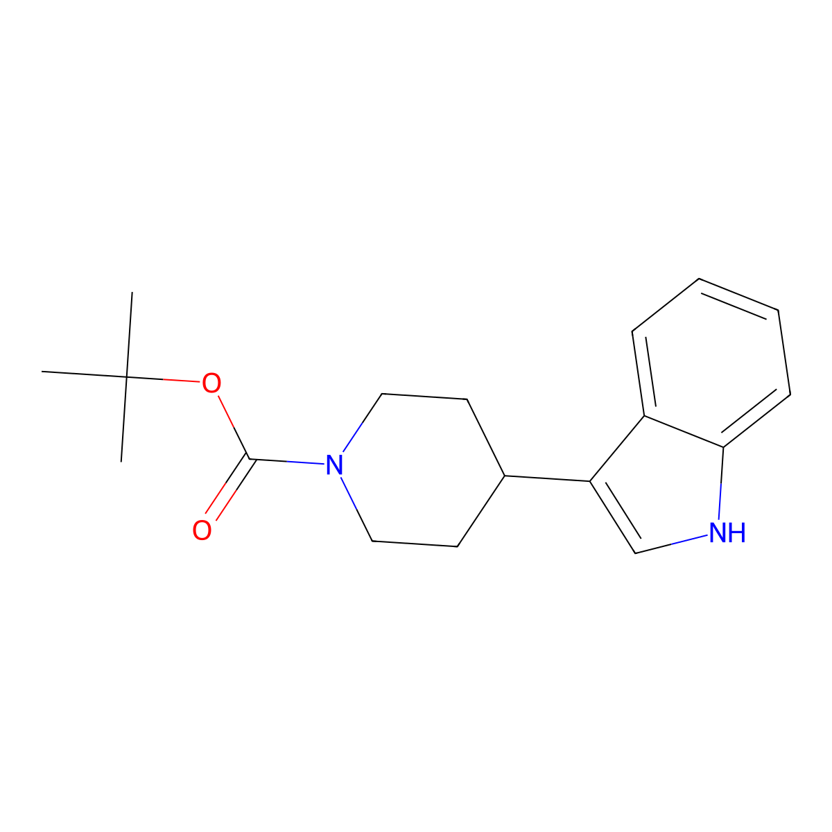 Tert-butyl 4-(1H-indol-3-YL)piperidine-1-carboxylate molecular structure, CAS 155302-28-6