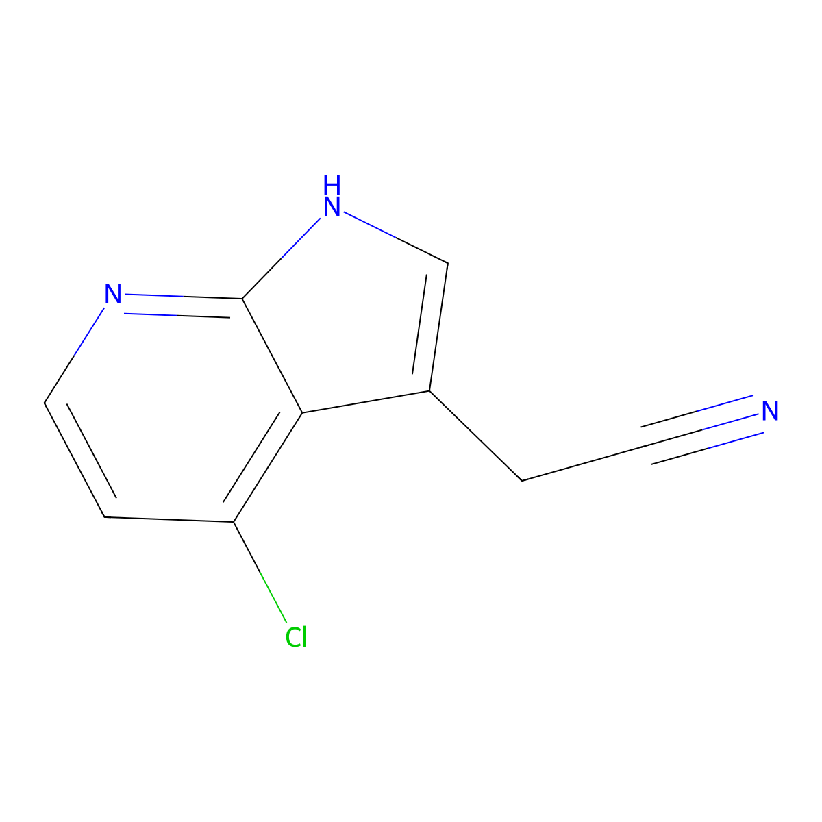 2-{4-chloro-1H-pyrrolo[2,3-b]pyridin-3-yl}acetonitrile molecular structure, CAS 1553024-32-0
