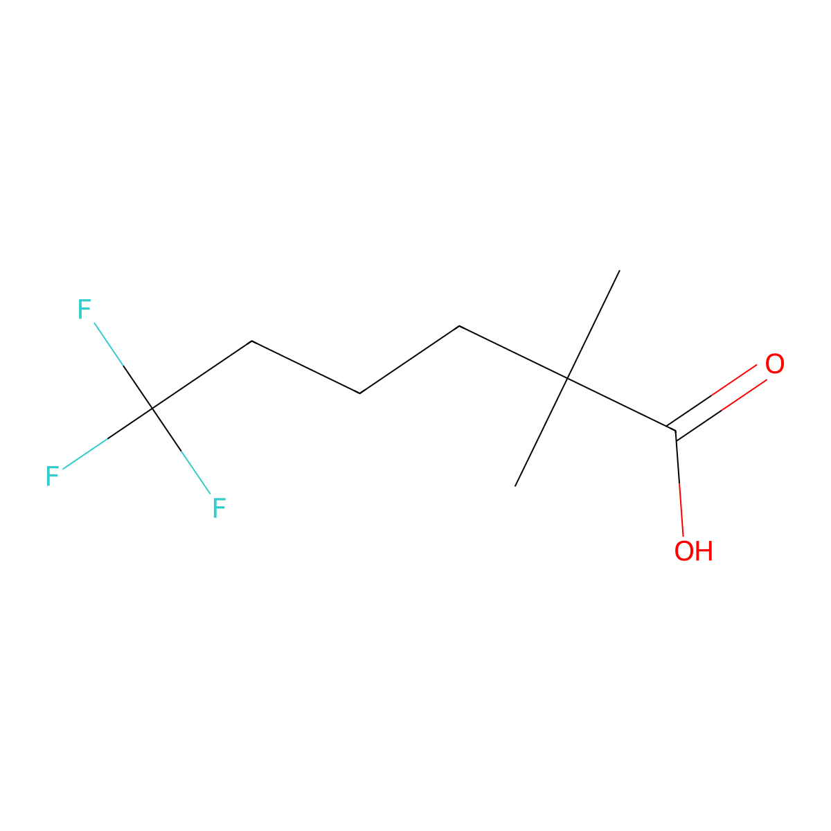 6,6,6-Trifluoro-2,2-dimethylhexanoic Acid molecular structure, CAS 1553028-24-2