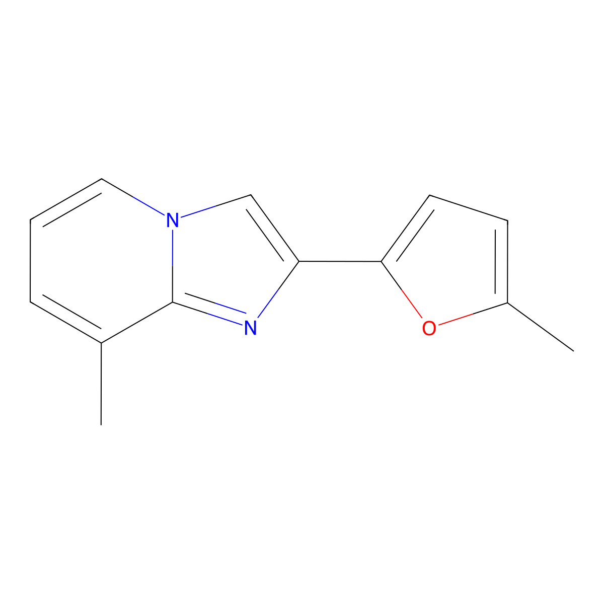 8-Methyl-2-(5-methylfuran-2-yl)imidazo[1,2-a]pyridine molecular structure, CAS 1553031-66-5