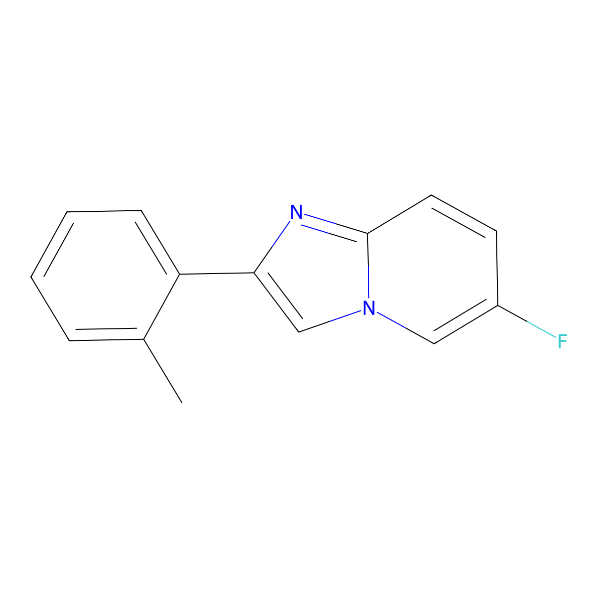 6-Fluoro-2-(o-tolyl)imidazo[1,2-a]pyridine molecular structure, CAS 1553032-38-4
